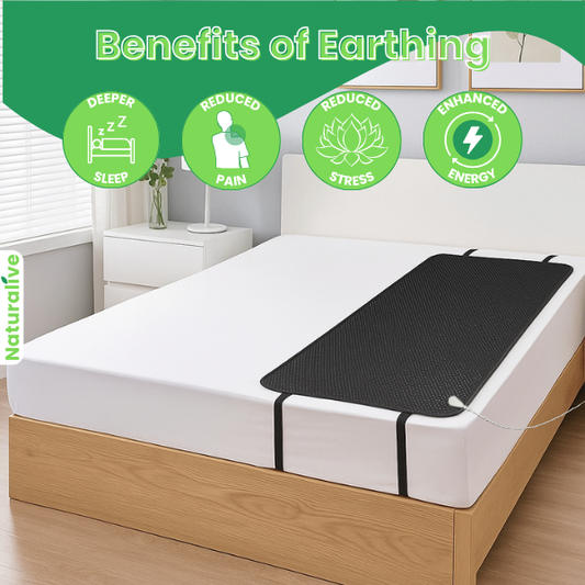 Naturalive Earth Energy Therapy Leather Mattress Topper with Elastic Straps for Deep Sleep Pain Relief Stress Reduction
