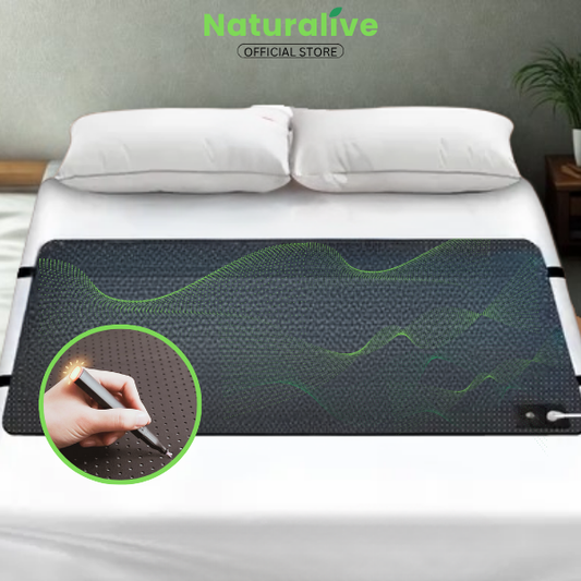 Naturalive Earth Energy Therapy Leather Mattress Topper with Elastic Straps for Deep Sleep Pain Relief Stress Reduction